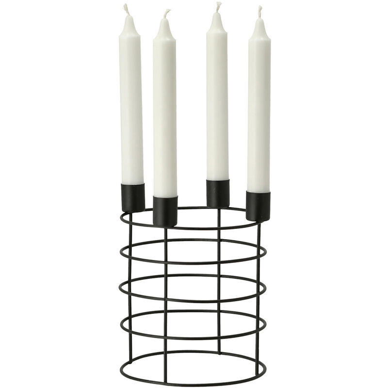 Metall Kerzenständer 19 cm für Adventskerzen - rund - Kerzenhalter für 4  Stabkerzen - Kerzenleuchter Tischdeko modern | Kerzenständer