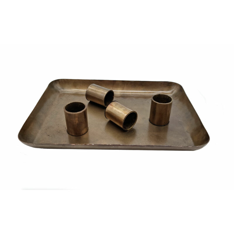 Stabkerzen - magnetischen 20 cm 15 4 für Kerzenständer Kerzenhaltern Metall x Tablett mit Deko gold - - Magnet