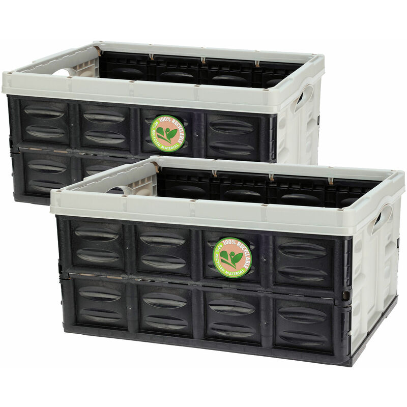 Klappbox 45 Liter schwarz grau - 53 x 39 cm - Universal Faltbox