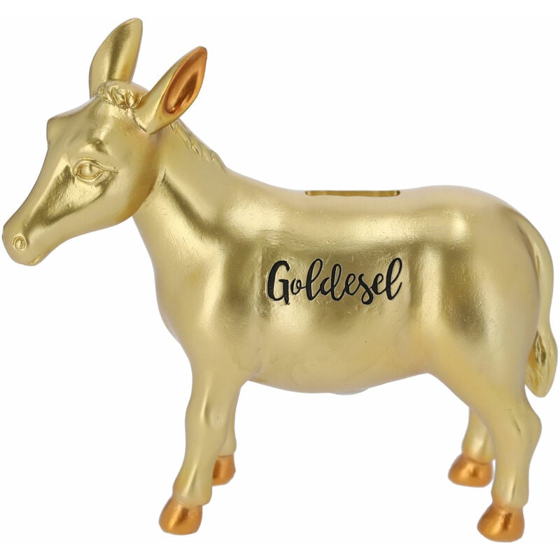 Spardose GOLDESEL 21 x 18 cm Sparbüchse Goldener Esel