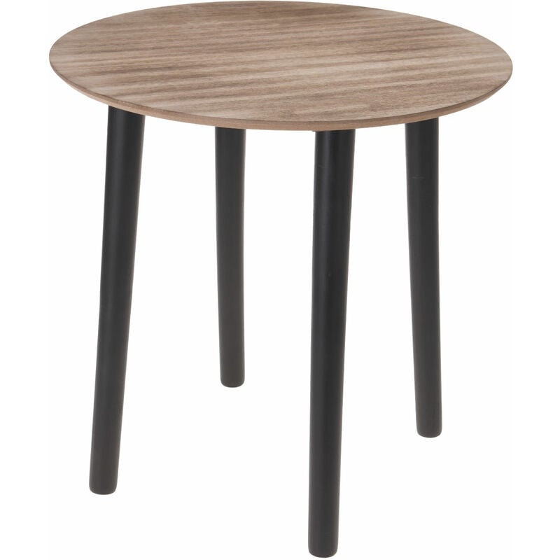 Holz Beistelltisch mit schwarzen Beinen - 40 x 40 cm - Deko Blumen Tisch Pflanzen Hocker