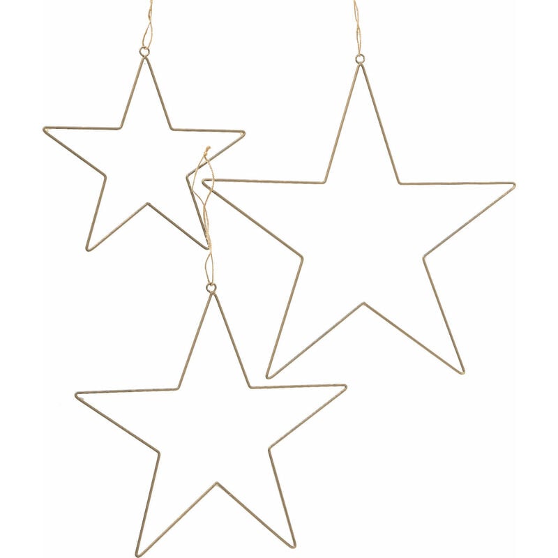 x Stern gold zum Hängen Stern gold, Metall, 30cm - Sterne kaufen