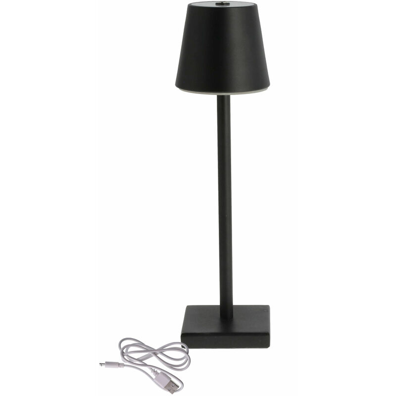 LED Akku Tischleuchte für Außen warm weiß 38 x 12 cm - schwarz - Outdoor Touch Leuchte Nachttischlampe Schreibtischlampe Deko Lampe