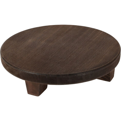 Holz Blumenteller braun - 32 cm / groß - Pflanzenständer mit 4 Füßen - Deko Pflanzenteller Blumenständer Pflanzenhocker