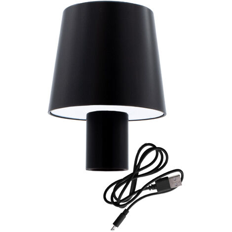 Akku Touch Flaschenleuchte 60 LED 14 x 10 cm - schwarz - Flaschenlicht warm und kalt weiß zum Aufstecken auf Flaschen - Deko Flaschen Lampe Tischleuchte dimmbar wiederaufladbar für den Innenbereich