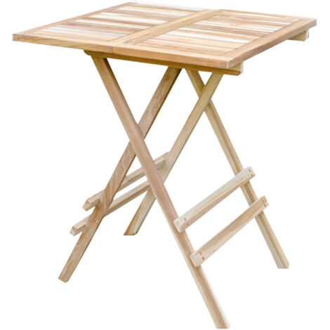 Teak Klapptisch eckig natur unbehandelt 60 x 60 cm Holz Garten