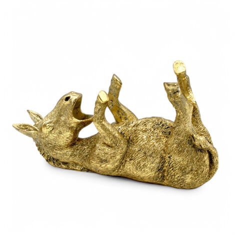Deko Flaschenhalter ESEL in gold - 29 x 10 cm - Goldesel Weinflaschen Halter