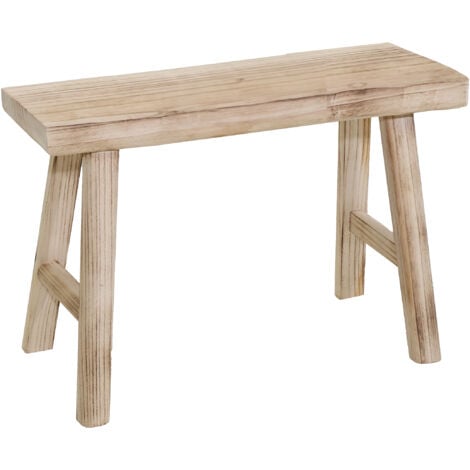 Holz Blumenbank natur rechteckig 45 x 44 cm Echtholz Deko