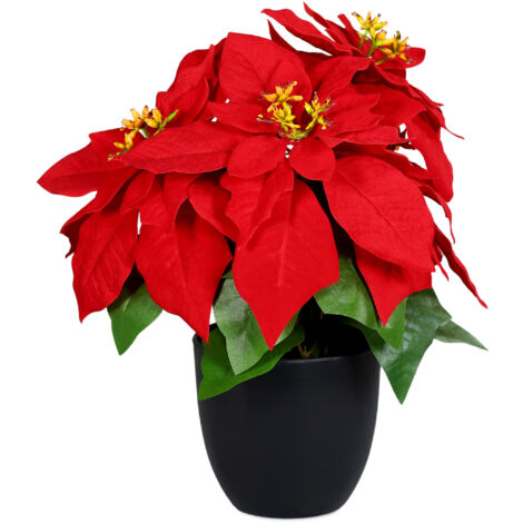 Seidenblumen Roß Weihnachtsstern 36cm Rot Im Schwa Produktbild-Vorschau 7