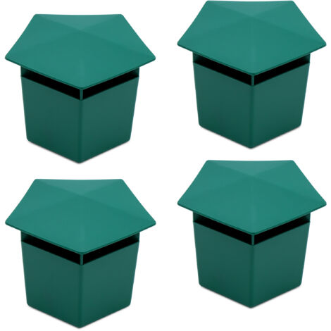 Kunststoff Schneckenfalle eckig 4er Set grün - 12 x 12 cm - Schneckenschutz für Gemüsebeete