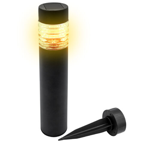 Edelstahl Solar Gehwegleuchte 42 x 8 cm - anthrazit - Garten Wegeleuchte warm weiß