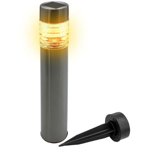 Edelstahl Solar Gehwegleuchte 42 x 8 cm - silber - Garten Wegeleuchte warm weiß