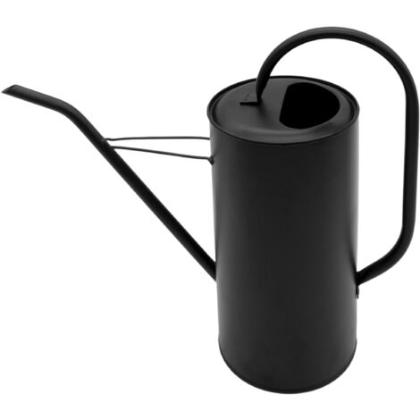Metall Blumen Gießkanne schwarz matt - 3 L - Gießkanne mit langem Ausguss - Zimmperpflanze Büro Wasser Kanne elegant