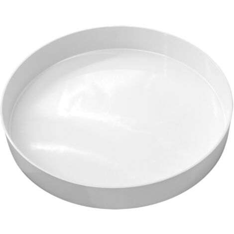 Kerzentablett rund weiß hochglanz - 25 cm - Serviertablett glänzend mit Rand