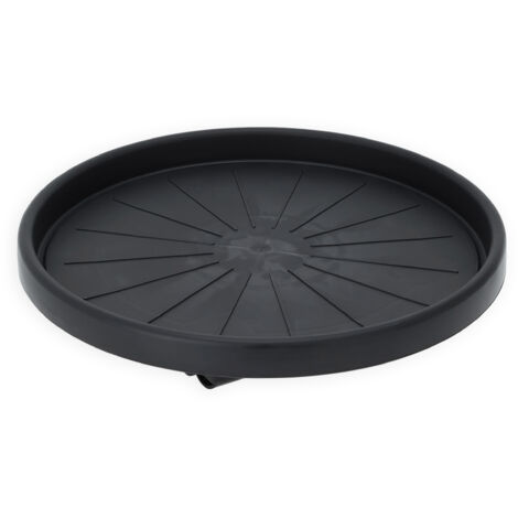 Kunststoff Pflanzentrolley anthrazit für runde Töpfe - 30 cm - Blumentopf Unterteller rollbar mit 4 Rollen