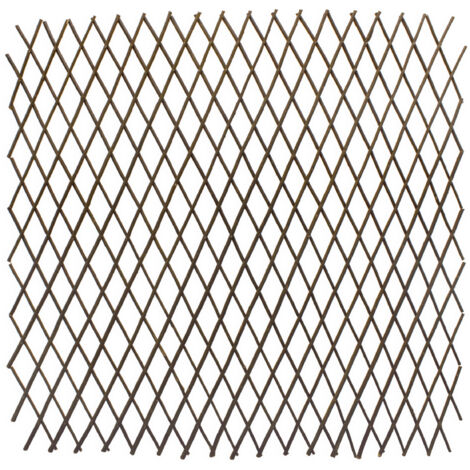 Weide Rankgitter natur ausziehbar - 140 x 110 cm - Holz Scherenspalier für Kletterpflanzen