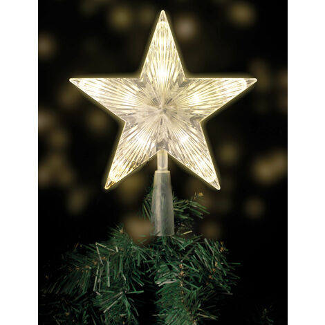 LED Weihnachtsbaum Spitze 22 cm - 10 LED - Beleuchteter Stern für den  Christbaum mit Timer