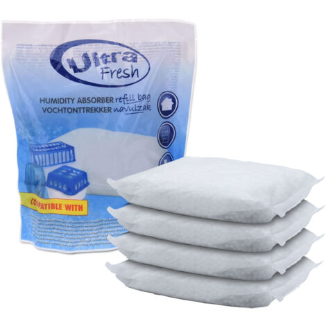 Luftentfeuchter Nachfüllbeutel 450g - 4er Pack - Ultra Fresh Raumentfeuchter Granulat Nachfüllpack