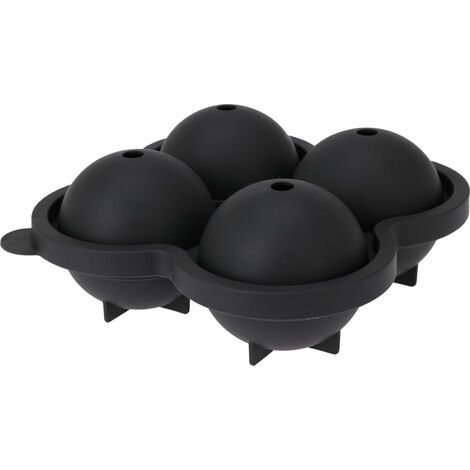 4er Silikon Eiswürfelform XL Kugel - Ø 6 cm - Eiswürfel Eiskugel Schale rund mit Deckel
