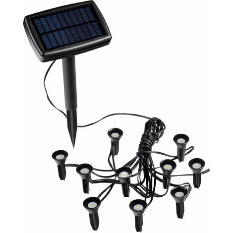 LED Solar Pflanzenstrahler klein - 10er Set - Mini Gartenstrahler warm weiß - Garten Deko Beleuchtung