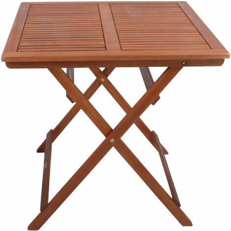 Eukalyptus Gartentisch SEATTLE eckig - 70 x 70 cm - Holz Klapptisch geölt - Balkontisch Beistelltisch Bistrotisch witterungsbeständig