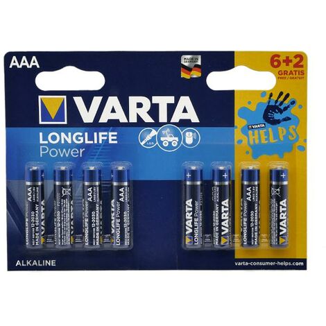 VARTA Longlife Power AA Blister 6+2 Gratuite - Battery Shop