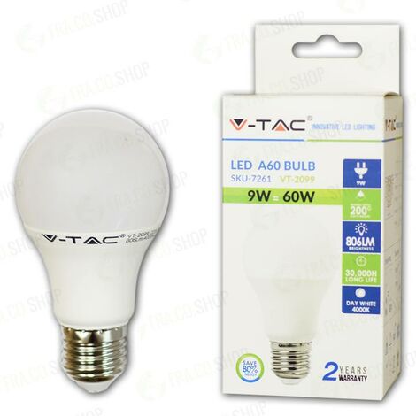 V-TAC VT-2099 Lampadina LED E27 9W A60