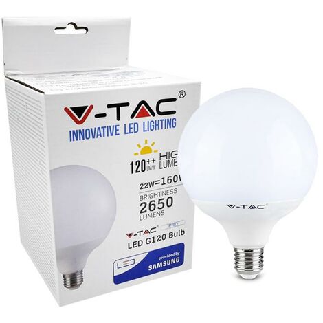 LED LAPADINA SAMSUNG CHIP 22W E27 G120 PLASTICA 4000K 120 LM/WATT