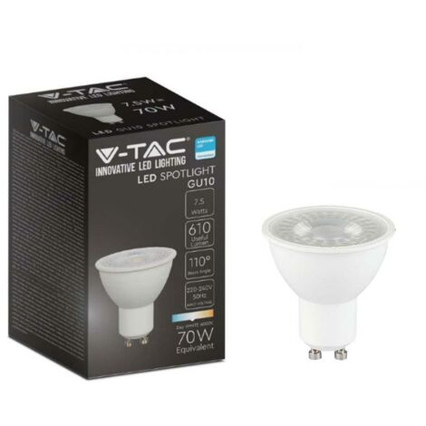 10 PEZZI LAMPADINA LED GU10 8W FARETTO SPOTLIGHT SMD 110° 620