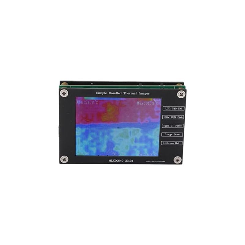 Gotrays - Imageur Thermique, Caméra Infrarouge à Imageur Thermique 2,8 Pouces, 320 x 240, -40 ℃ à + 300 ℃, Puce Flash spi Intégrée, Chargement usb c,