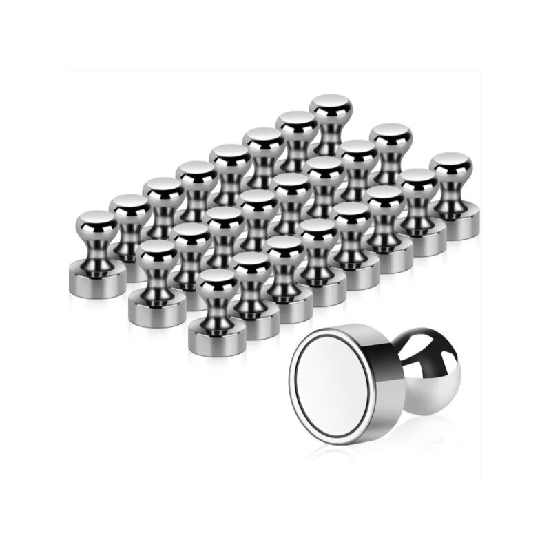 Imán, 24 imanes metálicos fuertes de 12 x 16 mm, de acero inoxidable, para nevera, tablón de anuncios, etc.