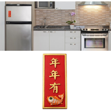 Imán chino rojo reutilizable y resistente al sol para nevera imán decorativo de resina de alta calidad para la oficina y la cocina.