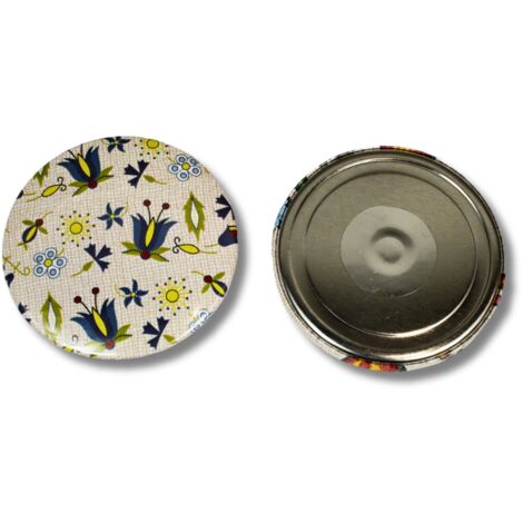 Imán folk casubio beige con flores