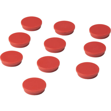 Imanes de pizarra 30 mm - Rojo - 10 piezas