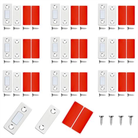 Imanes para muebles, imanes autoadhesivos, imanes ultrafinos para puertas con tornillos para cajones, armarios de cocina, puertas correderas, roperos, puertas de cocina, paquete de 10