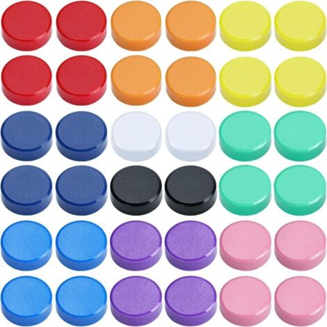 Imanes para nevera, 40 unidades, imanes potentes, pequeños, redondos y coloridos, decorativos para pizarra blanca (10 colores)
