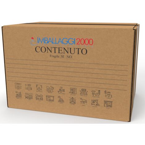 IMBALLAGGI 2000 - 10 Scatoloni da Trasloco - 80X60X50 cm - Scatola di Cartone - Imballaggi per Spedizione e Trasloco Resistenza RINFORZATA - 10 Pezzi