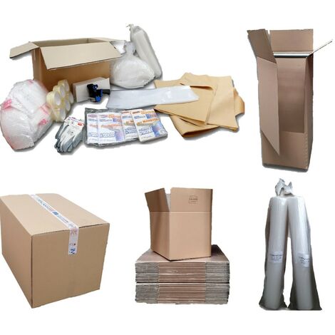 IMBALLAGGI 2000 - Kit Trasloco Appartamento 80mq - 35 Scatoloni, 6 Nastri da Imballo, 100 Fogli Carta, 2 Rotoli Pluriball 1x10mt, 3 Sacco Materasso Matrimoniale e Singolo, 5 Buste Porta Abiti