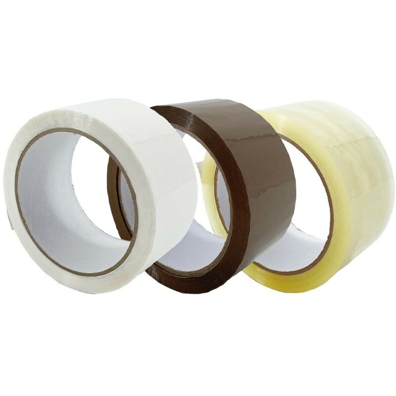 Image of Nastro Adesivo Pacchi Bianco in Polipropilene, 6Pz 5cm x 66mt x 76 mm, Nastro Imballaggio per Spedizioni e Trasloco, Scatole e Scatoloni, Resistente