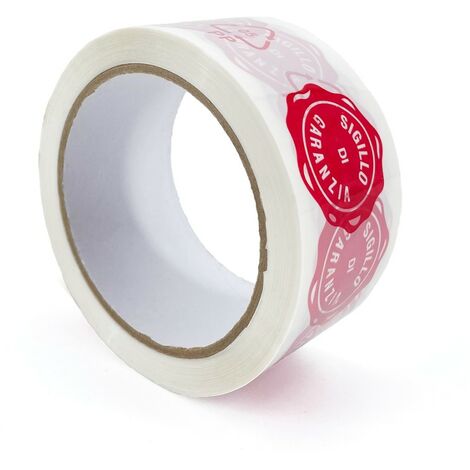 IMBALLAGGI 2000 - Nastro Adesivo Pacchi Bianco + Sigillo di Garanzia in Polipropilene, 6Pz 5cm x 66mt x 76 mm, Nastro Imballaggio per Spedizioni e Trasporto, Resistente, Durevole a Strappo Silenzioso