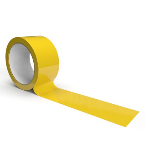 IMBALLAGGI 2000 - Nastro Adesivo Pacchi Giallo in Polipropilene 36Pz 5cm x 66Mt x 76mm, Nastro Adesivo Colorato Resistente a Strappo Silenzioso, Nastro Imballaggio per Spedizioni Scatoloni e Trasloco