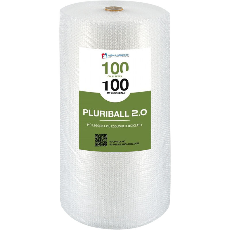 Image of Imballaggi 2000 - Pluriball 2.0 Imballaggio 1x100 Metri Ecologico per Spedizioni e Traslochi