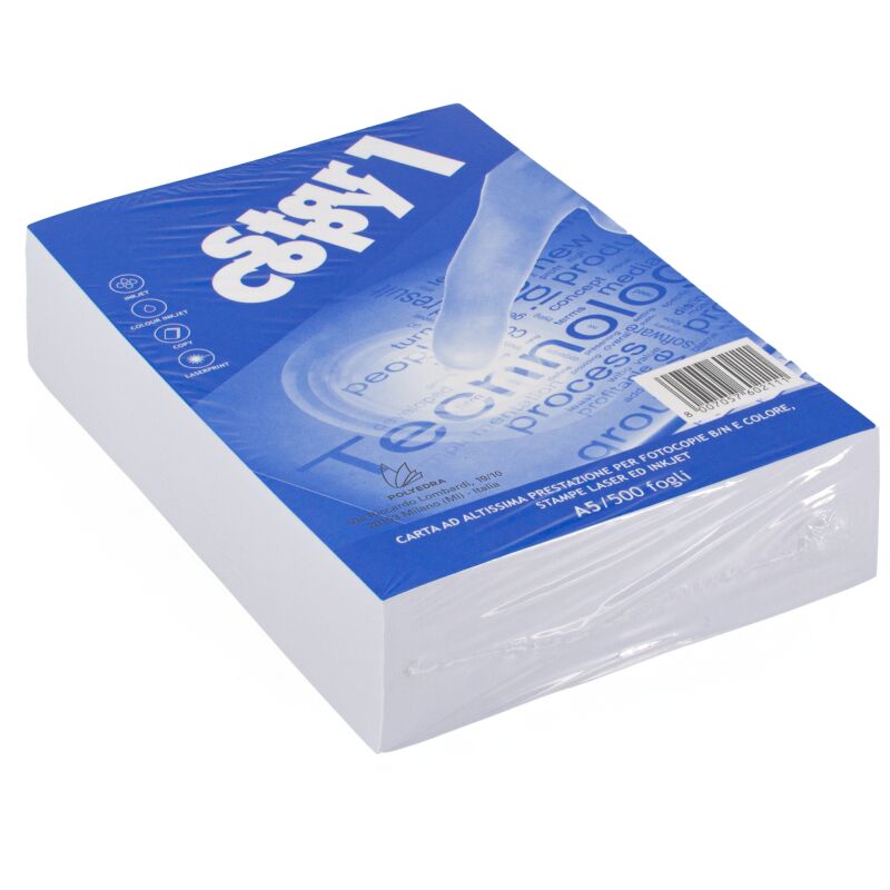 Image of Imballaggi 2000 - 100 Risme da 500 Fogli Carta A5 per Stampante 80gr - Alta Qualità - Universale