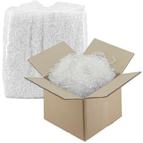 IMBALLAGGI 2000 - Truciolo Polipropilene Trasparente per Imballaggi, Paglia sintetica per Cesti natalizi e per Confezioni Regalo - 10 kg - Paglietta decorativa per pacchi