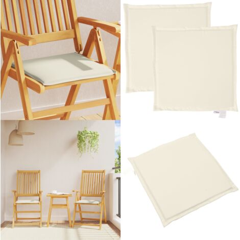 Imbottitura per Seduta Giardino 2pz Crema 45x45x2 cm Quadrata - Cuscino per seduta - Cuscino da esterno