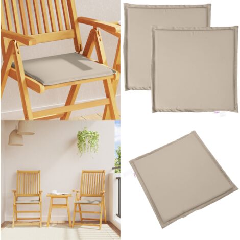 Imbottitura per Seduta Giardino 2pz Tortora 45x45x2 cm Quadrata - Seduta da giardino - Imbottitura da giardino