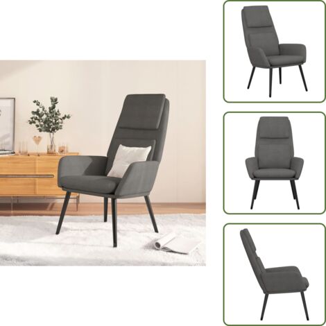 Imbottitura spessa - vidaXL Poltrona Relax Grigio Chiaro in Tessuto - Metallo robusto