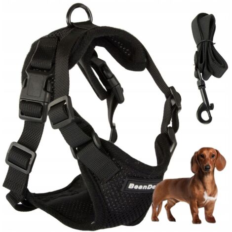 Imbracatura per cani M anti-strappo nera (100) GABA