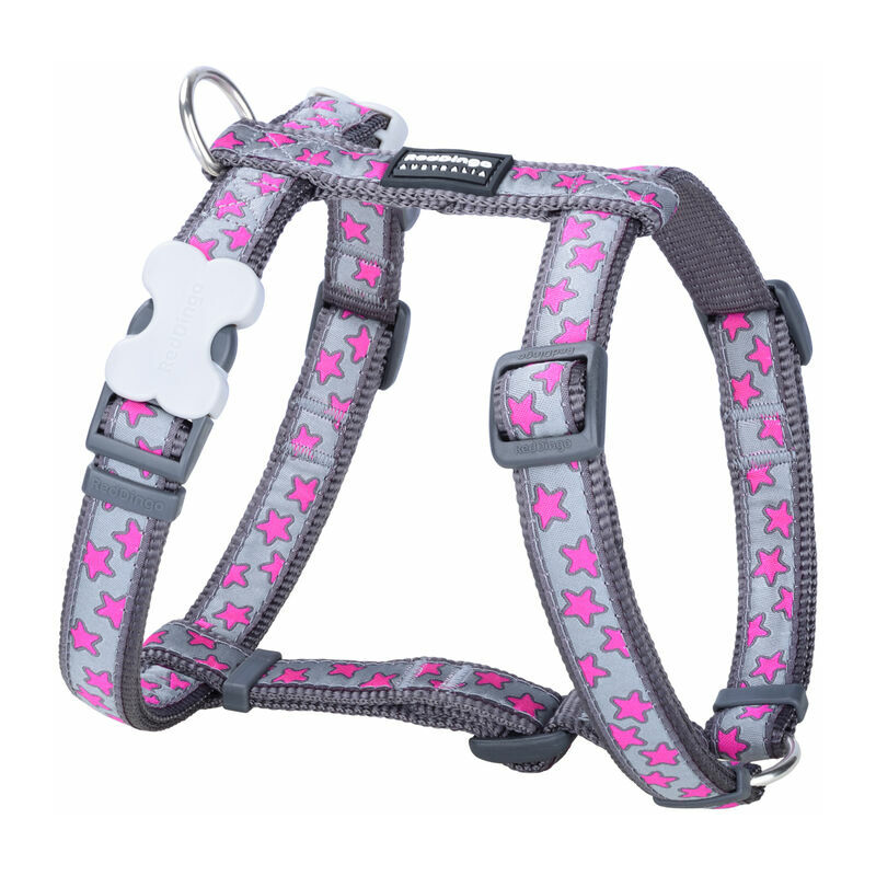Image of Red Dingo - Imbracatura per Cani style hot pink on cool grey 45-66 cm 36-59 cm