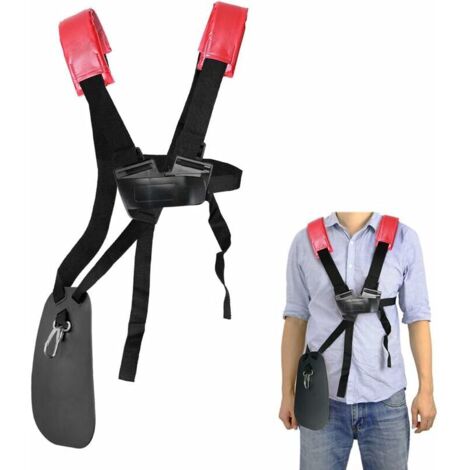 Imbracatura per tosaerba a spalla con doppia tracolla e cintura in nylon resistente, regolabile per decespugliatori o attrezzi da giardinaggio, compatibile con i decespugliatori STIHL serie FS e KM (r